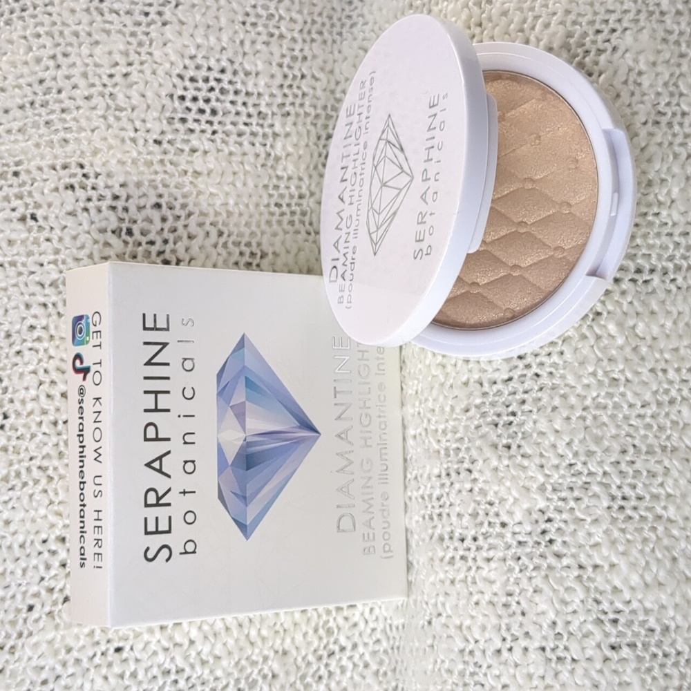 Seraphine Botanicals Diamantine Beaming Mini Highlighter in Oyster, 6.5g/0.23oz